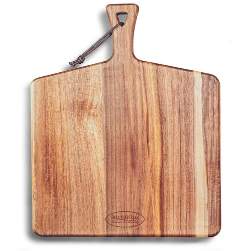 Acacia Wood Cutting Board-Square 17x13”.wood cutting board with handle-charcuterie boards-Serving Board-Pizza Board-Cheese Board.decorative cutting boards for kitchen-Multipurpose & Durable | Amazon (US)