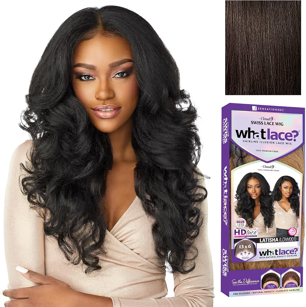 Sensationnel What Lace Wigs Latisha, Dark Brown 2
        13X6, Lacefrontal, Hand Tied, Glueless,... | Amazon (US)