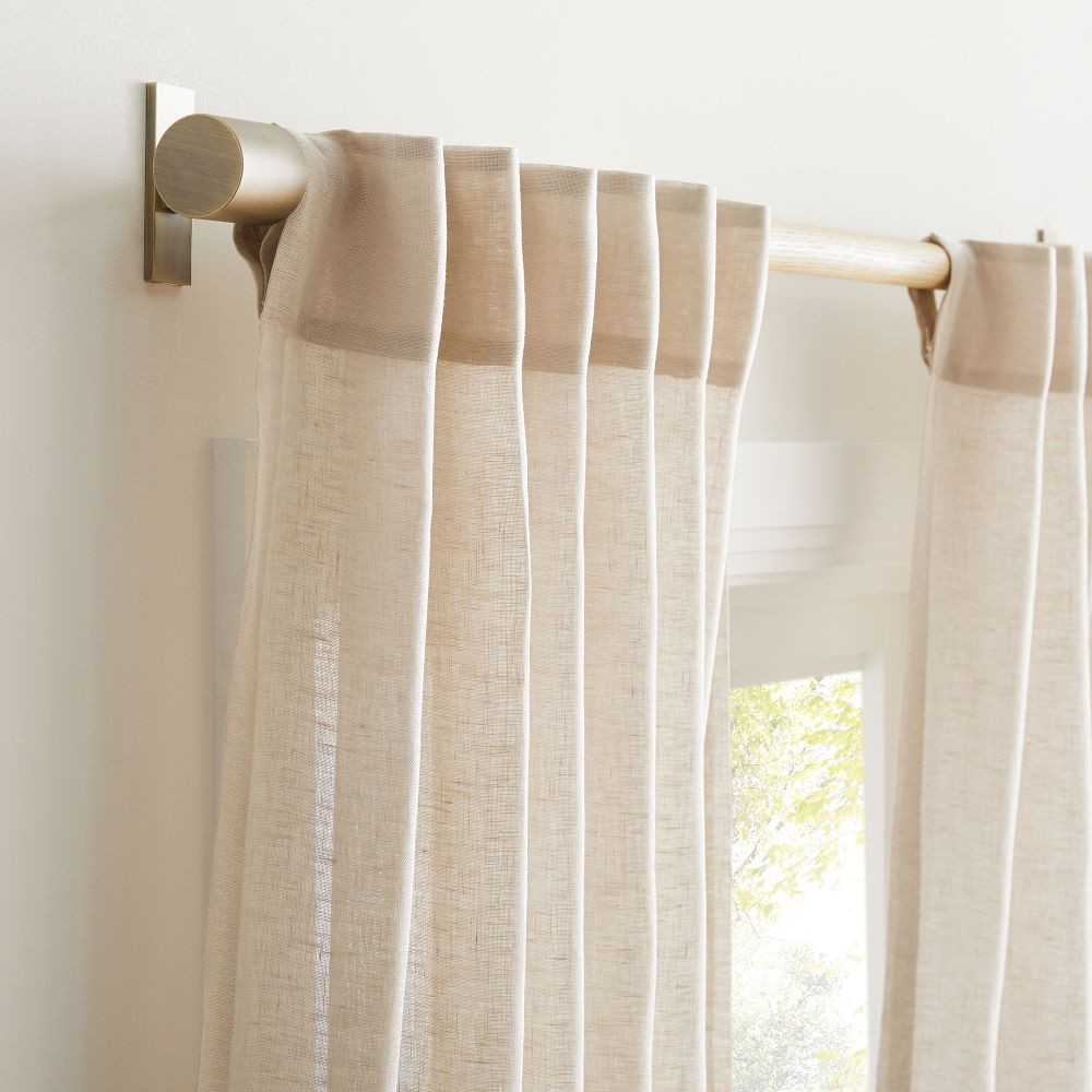Custom Size Sheer European Flax Linen Curtain - Natural Flax | West Elm (US)