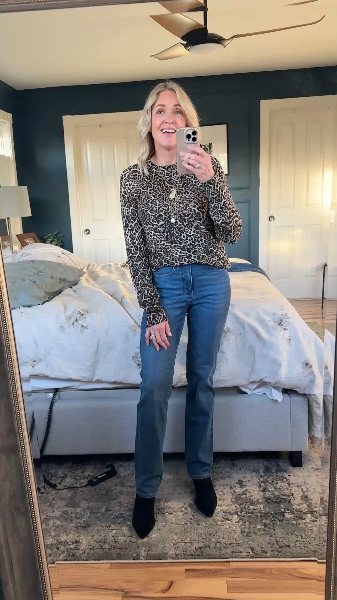 NYDJ - MATLOCK Collection. 

Cheetah Crewneck (XS)
Marilyn Straight Jean (00)

#nydj #fitiseverything #fashionover40 #denim #affordablefashion #businesscasual #workwear #teacheroutfit

#LTKOver40 #LTKFindsUnder100 #LTKSeasonal