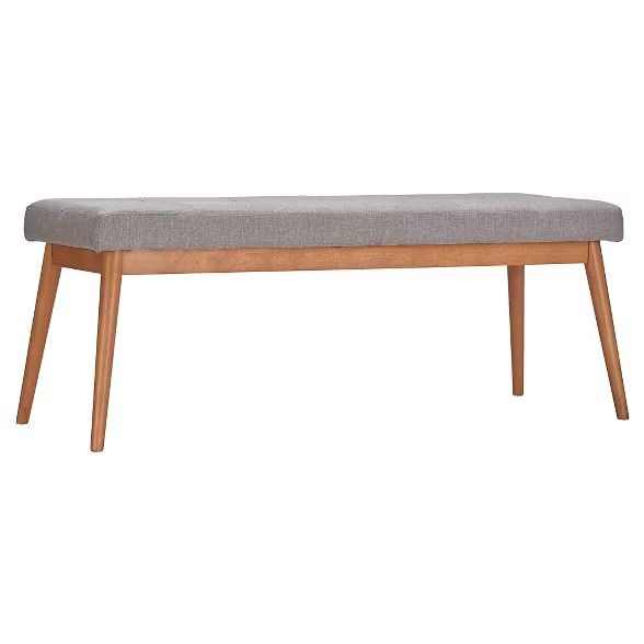 Sullivan Oak Mid Century Linen Bench - Inspire Q | Target