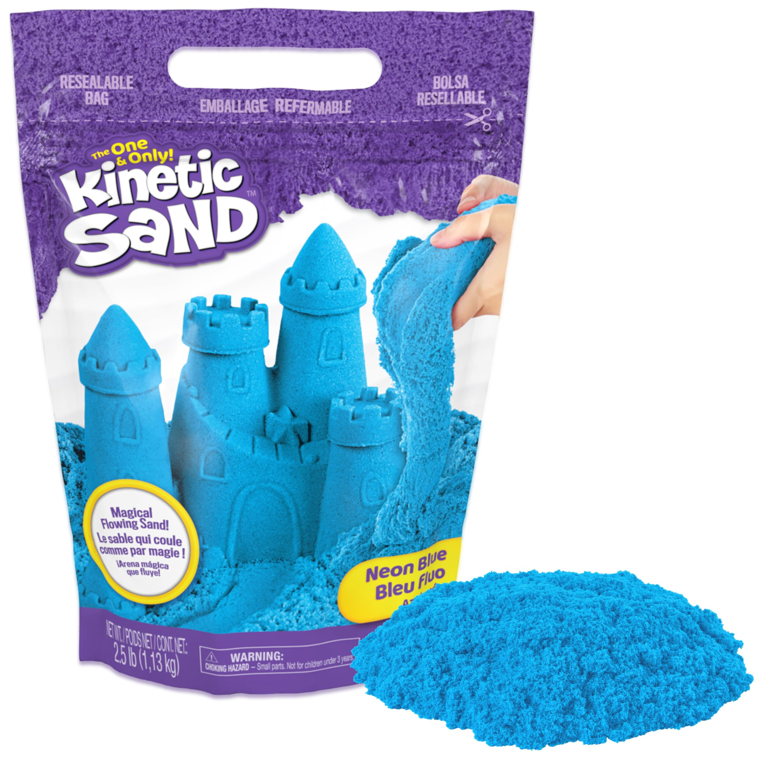 Kinetic Sand, 2.5lbs Blue Play Sand, Moldable Sensory Toys for Kids, Resealable Bag (Packaging Ma... | Amazon (US)