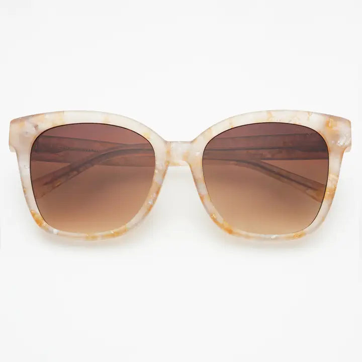 AMBER ACETATE CAT EYE SUNGLASSES - PINK PEARL | Simply Carolina