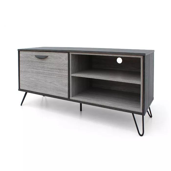 Veda Mid Century Modern TV Stand Gray - Christopher Knight Home | Target
