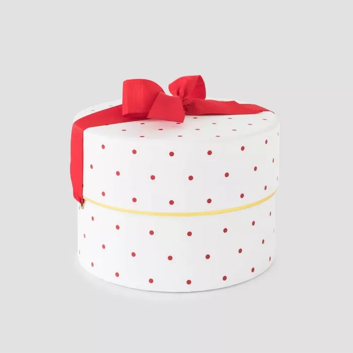 White and Red Swiss Dot Small Round Box - Sugar Paper&#8482; | Target
