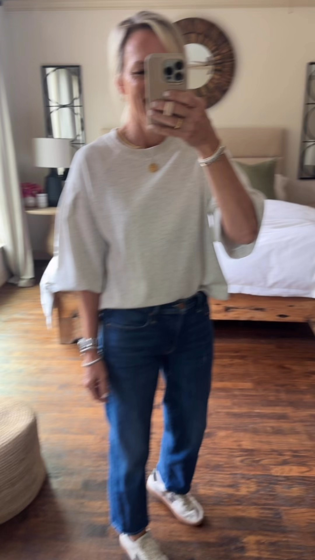 Saturday errands
Grabbing this too often. It’s a light sweatshirt fabric. Love the sleeve Detail and the length of sleeves.
Wearing a small.

Paired with some of my favorite mother denim, because they have stretch they are incredibly comfortable and do hold their shape.
I sized down one size to a 26 in these because of stretch.

#LTKStyleTip #LTKFamily #LTKOver40