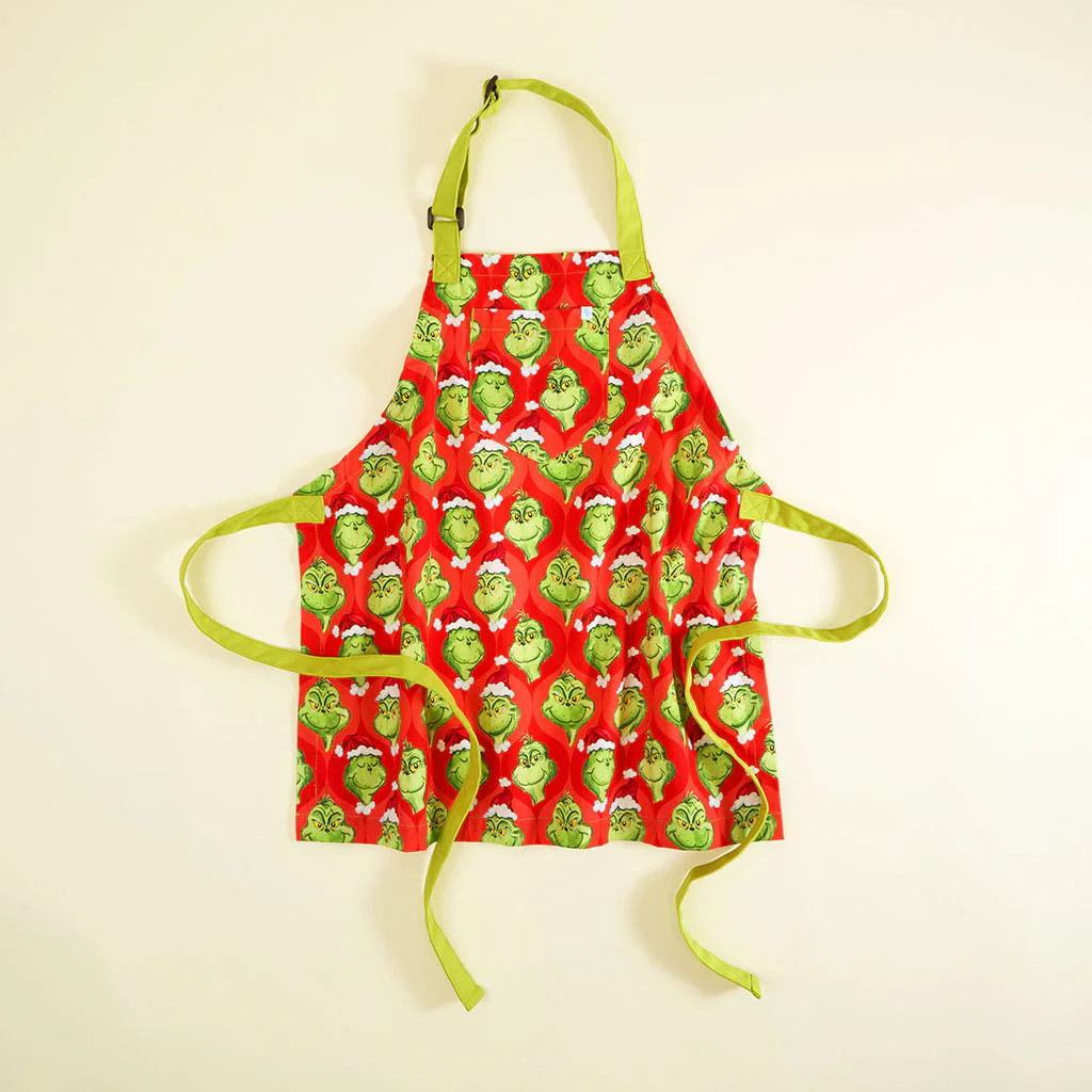 Red Holiday Dr. Seuss The Grinch Kids' Apron | Posh Peanut® | Posh Peanut