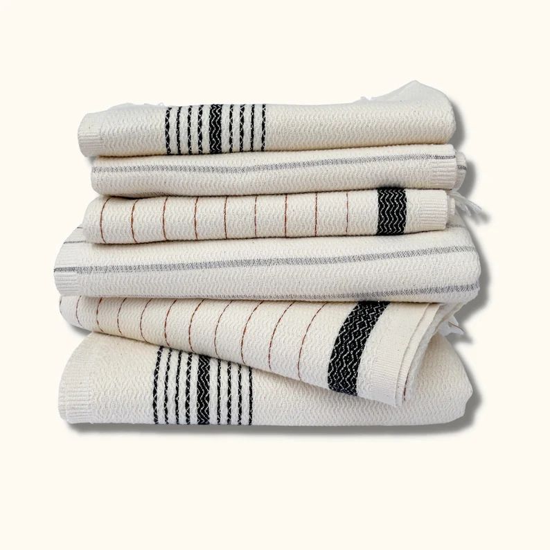 The Loomia Turkish 100% Cotton Hand & Bath Towel Bundles | Towels Sets of Six | Etsy (US)