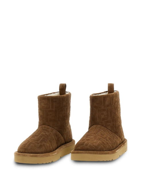 FENDI embossed-FF Ankle Boots | Brown | FARFETCH CA