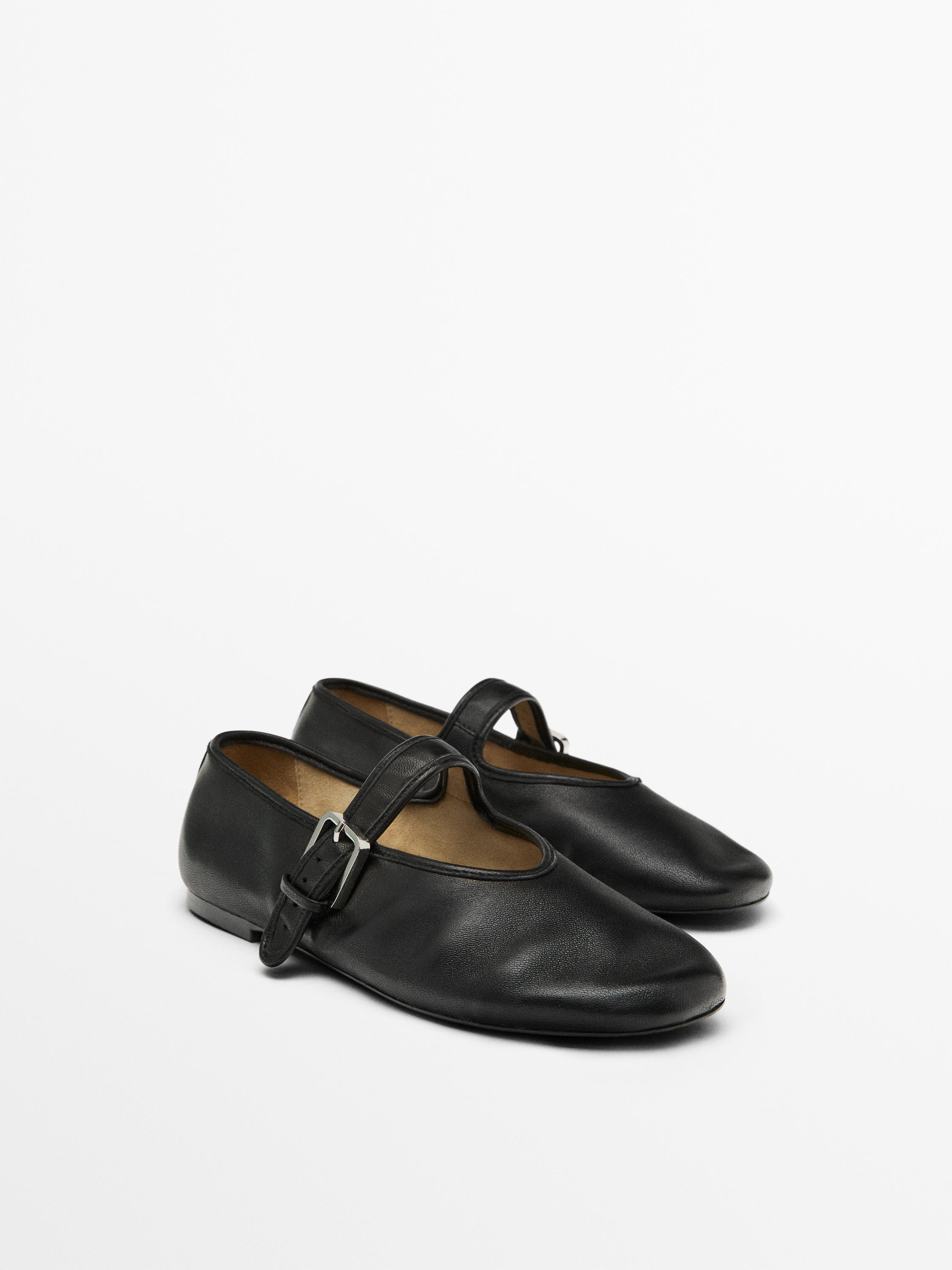 Soft leather ballerinas | Massimo Dutti UK