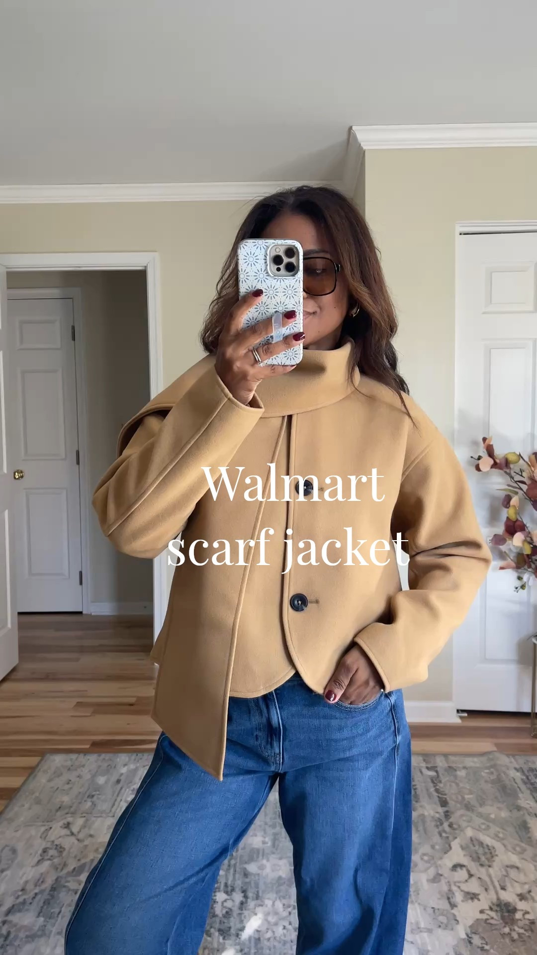 Walmart scarf jacket! So good and warm! Wearing a small 

#ltkfindsunder100 #ltkover40 #ltkfindsunder50