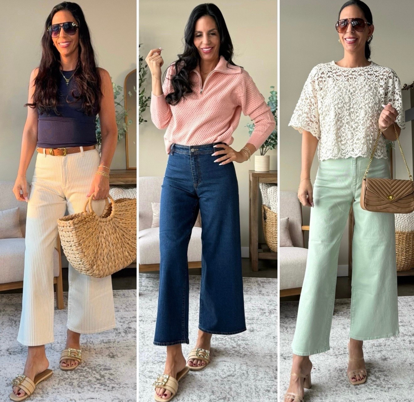 On sale!!! 

Target Sailor Pants - size 4 (size up)
Tank- $8 and grow to size (small)
Pink sweater - small 
Lace top- small 
Sandals are all tts  


#LTKOver40 #LTKSaleAlert #LTKFindsUnder50 #LTKSeasonal #LTKShoeCrush #LTKU