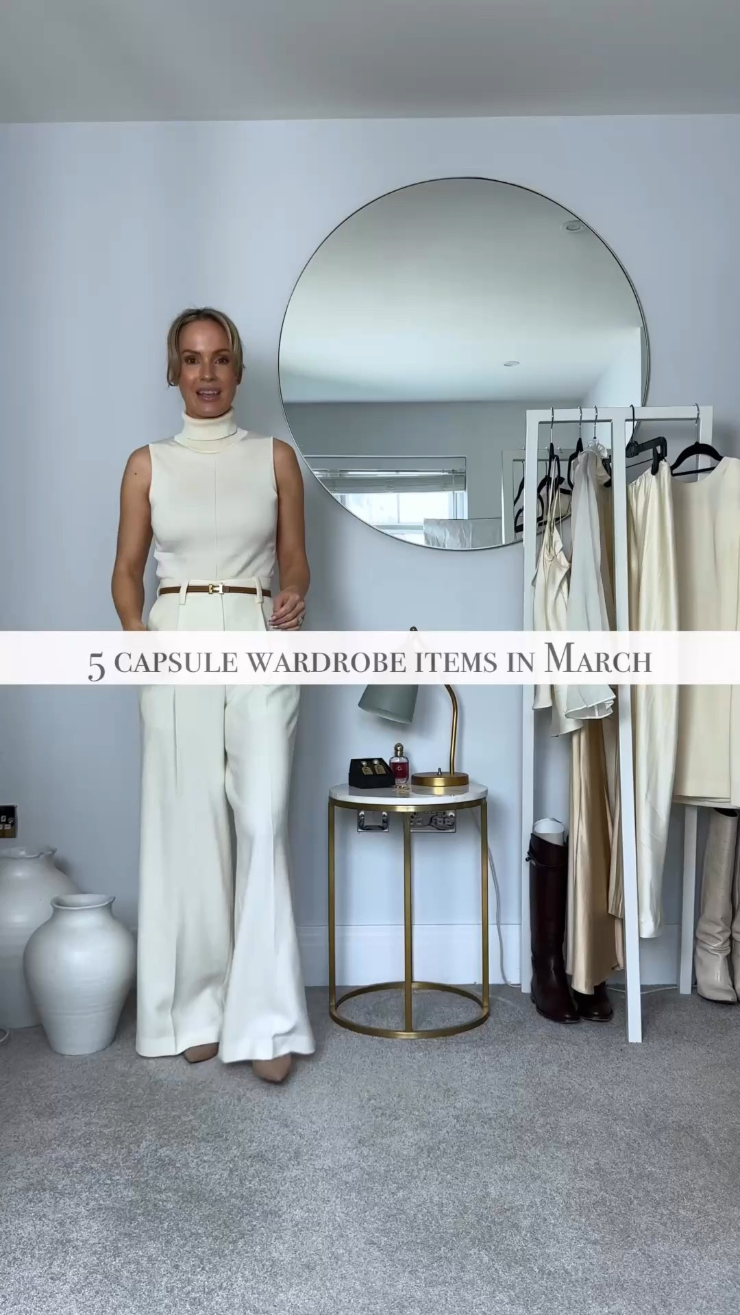 5 items in my March capsule wardrobe 

It’s that weird in-between time when some days we have cold weather and others it’s so wonderfully springlike here in the UK. 

So what I’m bring out form my wardrobe in March will have to cater for my transeasonal needs.

1. Cream waistcoat by @lilysilk.
I love the structure and it has that rare wearability both for a more every day kind of look up to really quite smart. It’s definitely an underestimated piece in my wardrobe. 

2. Tweed skirt by @goelia_official 
You can get away with almost anything when you are wearing tweed. It’s a very elegant fabric and I love the juxtaposition of using it for a mini skirt. 

3. Angora jumpers by @loversfriendsla 
This is such a transeasonal hero. It’s warm, but kind of shows a little skin, and works really well with skirts and dresses. 

4. Greige suede boots boots by @lkbennettlondon.
I absolutely love the texture and as the heel is only 8.5cm high I can wear them all day long. 

5. Cream coat by @reiss.
It’s made in wool, but not lined. So it’s not really a winter coat but works perfectly in early spring.

🤍You can find the items I’m wearing in my link in bio, or just comment “link” and I will DM the links to you 🤍

If your wardrobe feels chaotic or full of things you don’t wear, start with the 7-Day Wardrobe Reset.
Comment “reset” and I’ll send it to you in a DM.Use code FIRST40 for 40% off.

#tessmontgomery #capsulewardobe #wardrobeexpert #springoutfits

#LTKOver40 #LTKgrwm #LTKSeasonal