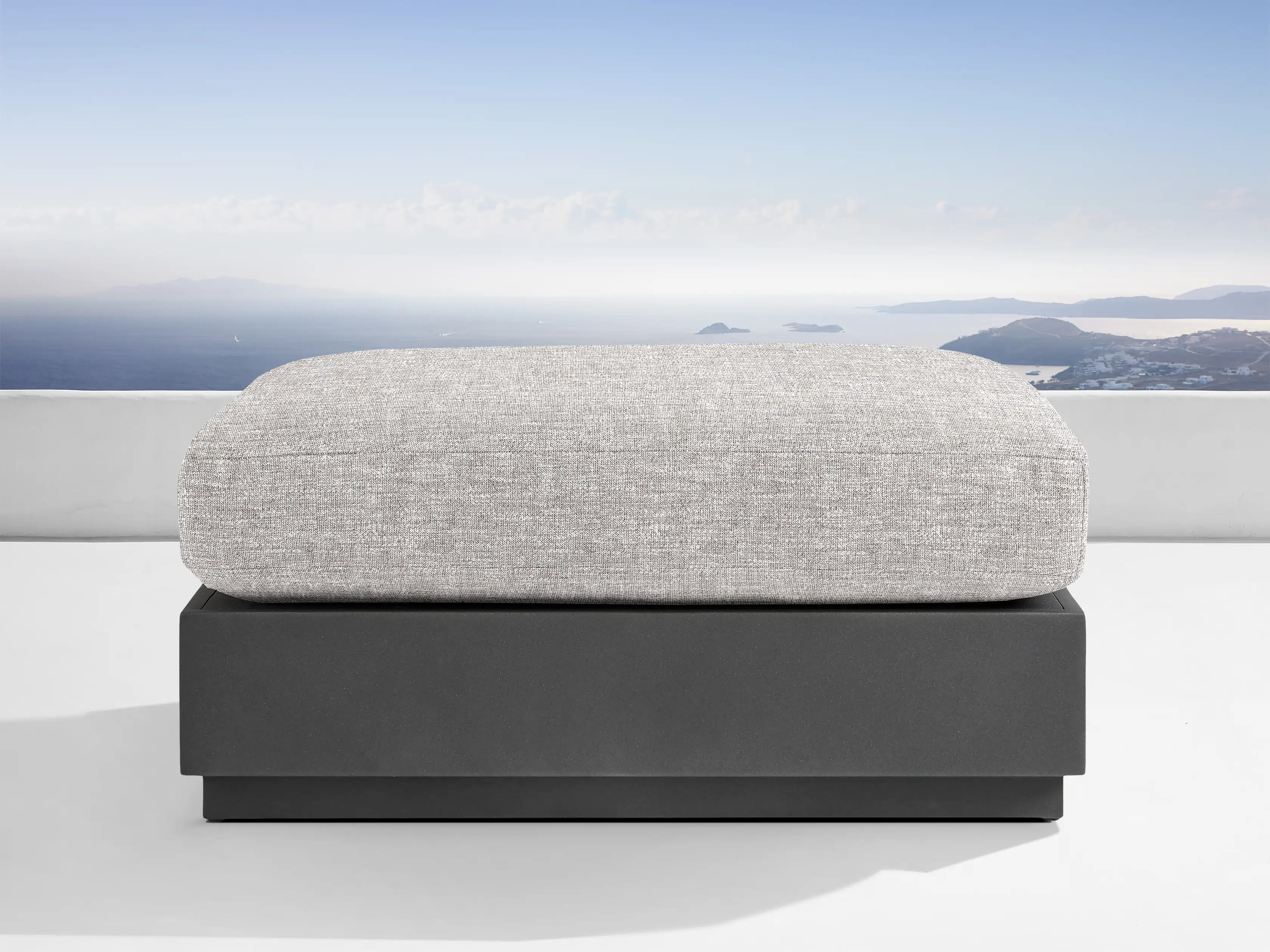 Bal Harbour Outdoor Aluminum Ottoman | Arhaus