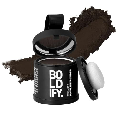 BOLDIFY Hairline Powder (LARGE, 10g) - Root Touch Up Hair Color for Gray Coverage - Bald Spot Concealing Hair Powder for Women & Men - 48-Hour Stain-Proof - Dark Brown | Amazon (US)
