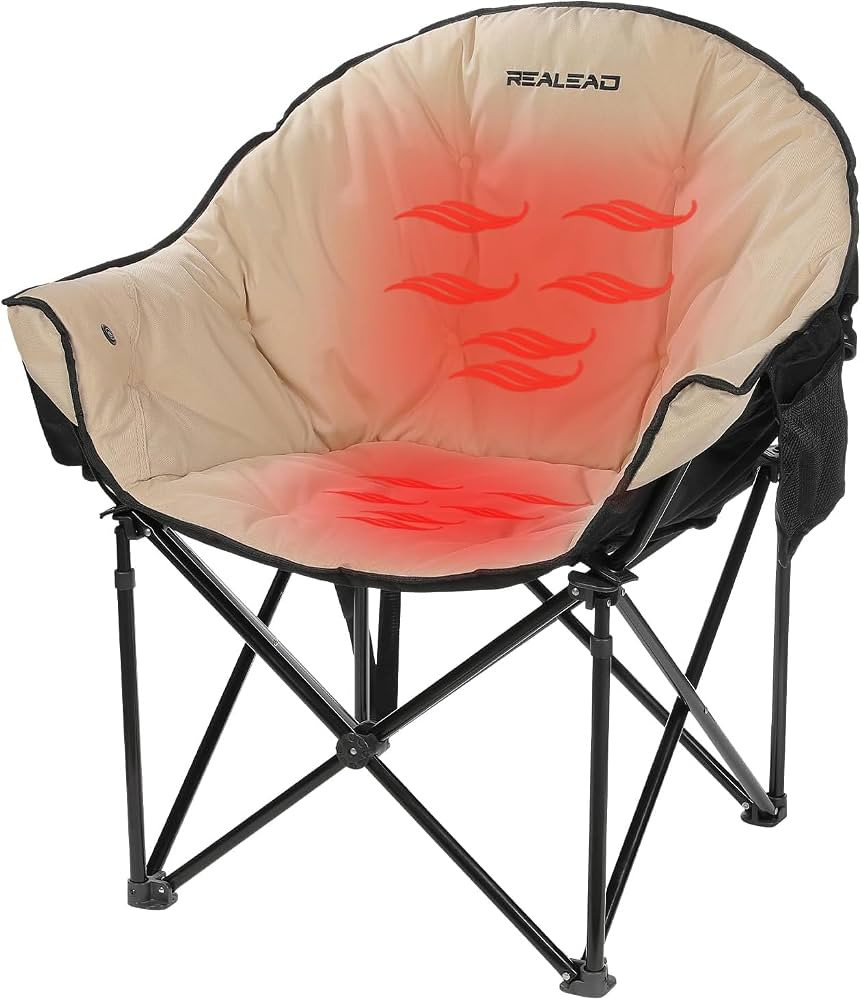 REALEAD Heated Camping Chair Oversized | Heated Folding Chairs for Outdoor Sports with Fully Thic... | Amazon (US)