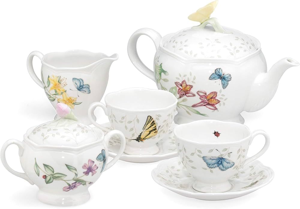 Lenox Butterfly Meadow 8-Piece Tea Set, Service for 2, White | Amazon (US)