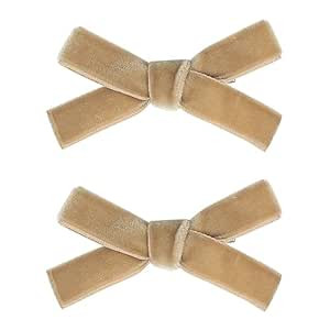 Cute 3.2" Light Brown Assorted Velvet Bow Hair Clips for Baby Girls, Toddlers, Kids, and Teens - ... | Amazon (US)