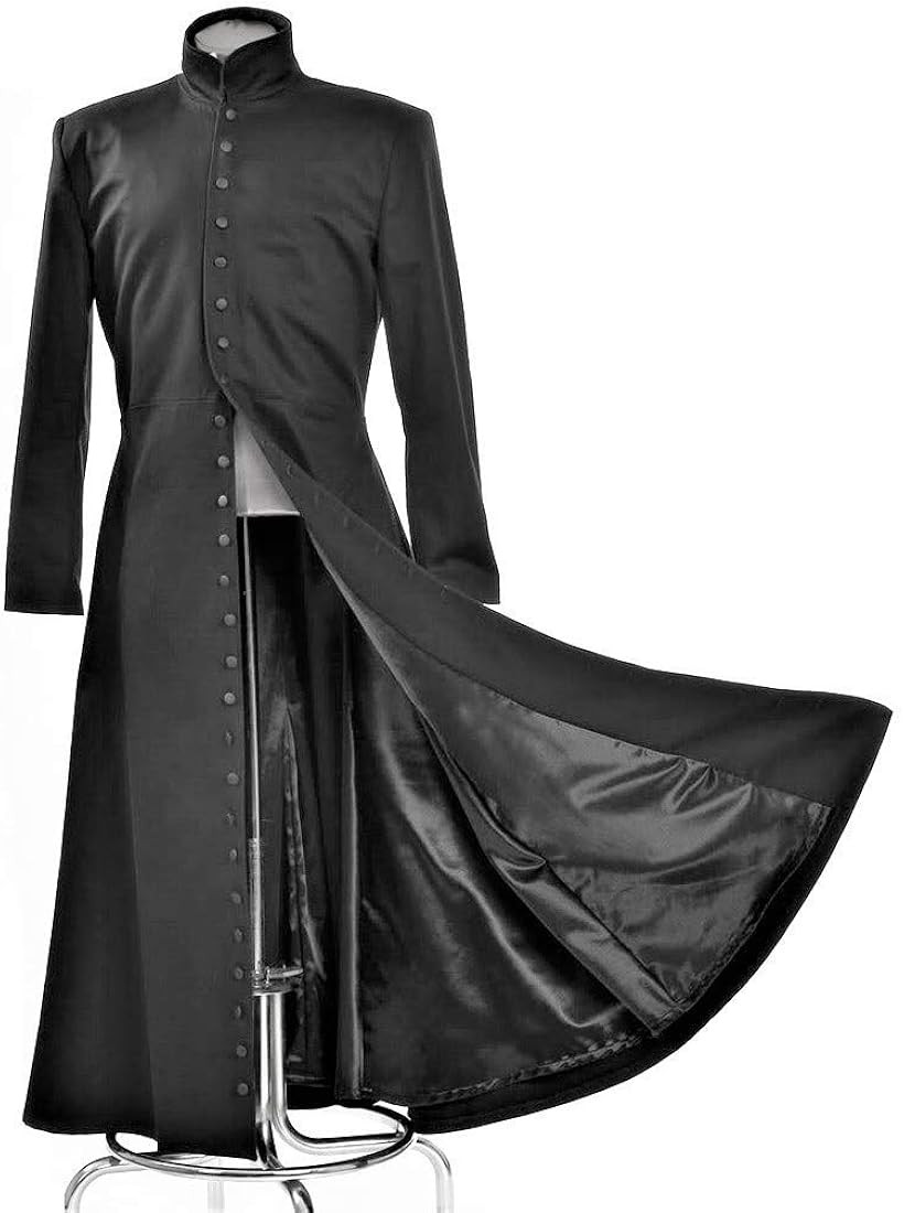 Gothic_Master Neo Cosplay Costume Black Long Trench Coat | Amazon (US)
