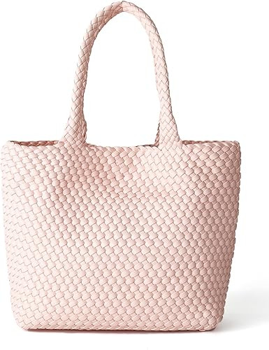 Woven Tote Bag for Women, Fashion Woven Bags for Women Vegan Leather Shoulder Handbags Large Summ... | Amazon (US)