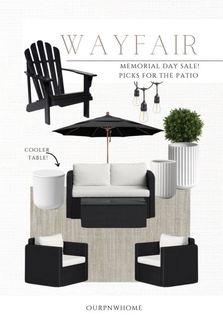 Top patio picks from the Wayfair Memorial Day Sale!

Black patio furniture, black and white patio, modern patio, outdoor decor, fluted planter pots, faux boxwood plant, cooler table, Adirondack chair, conversation set, patio furniture, outdoor furniture, outdoor couch, patio sofa, outdoor loveseat, outdoor chairs, patio chairs, outdoor area rugs, bistro lights, cafe lights, outdoor lights

#LTKSeasonal #LTKHome #LTKSaleAlert
