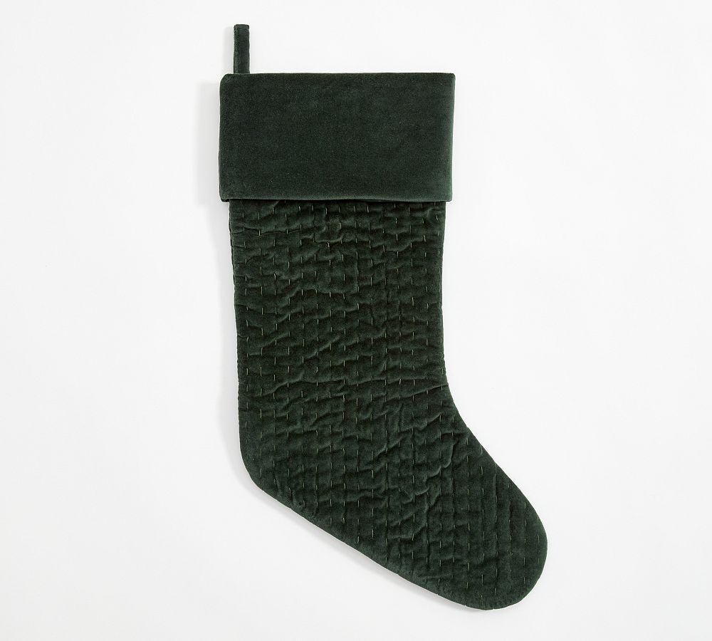 Channel Quilted Velvet Stocking | Pottery Barn (US)