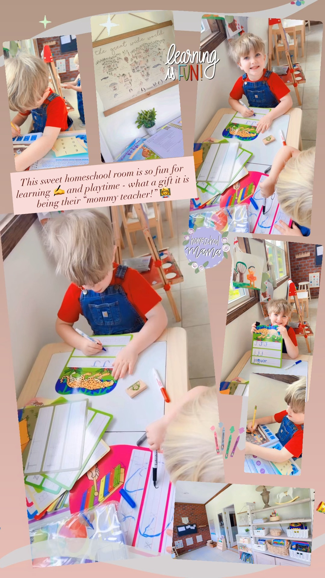 This sweet homeschool room is so fun for learning ✍️ and playtime - what a gift it is being their “mommy teacher!” 👩‍🏫