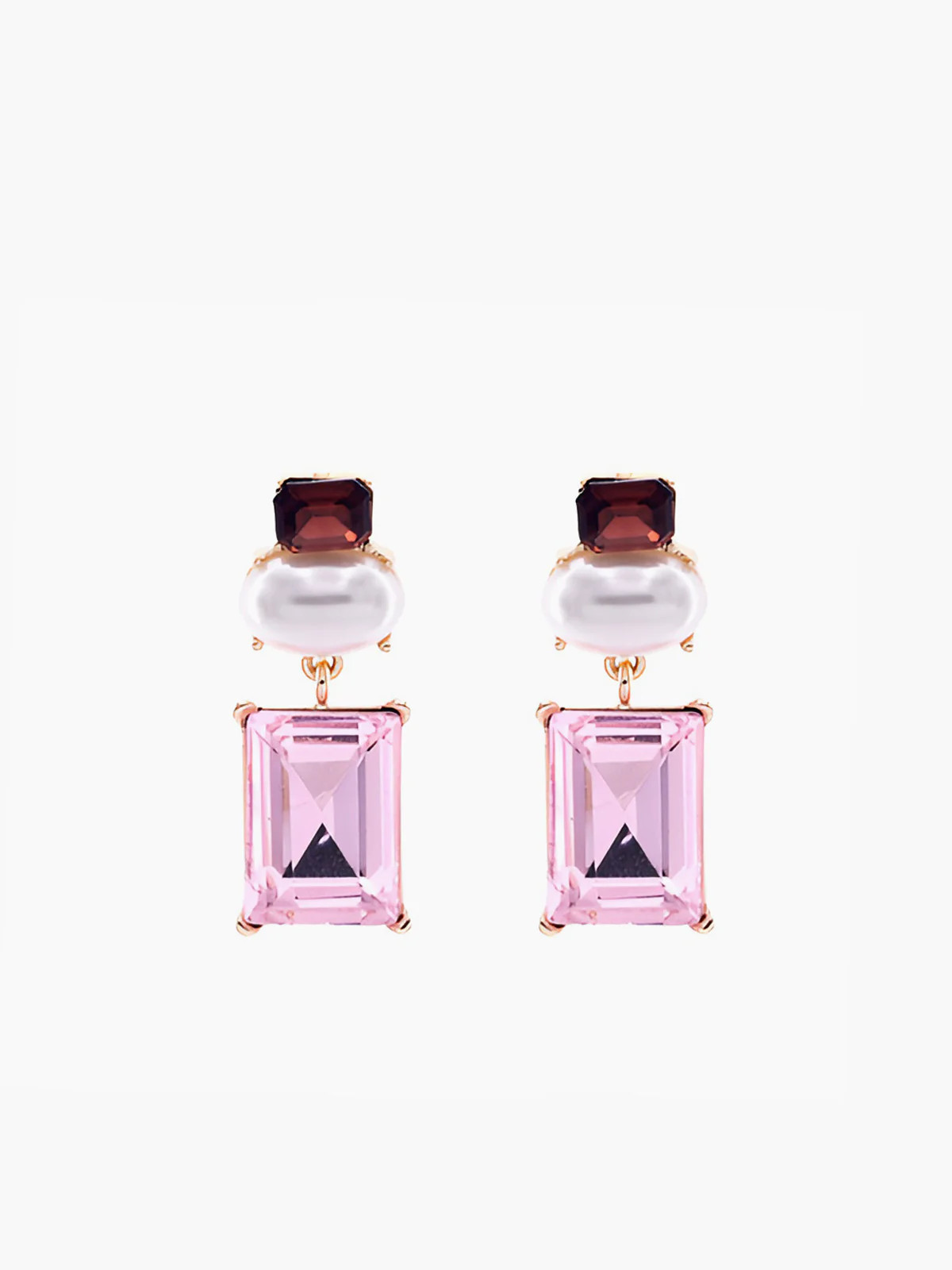 Geometric Rhinestone Drop Earrings | Commense