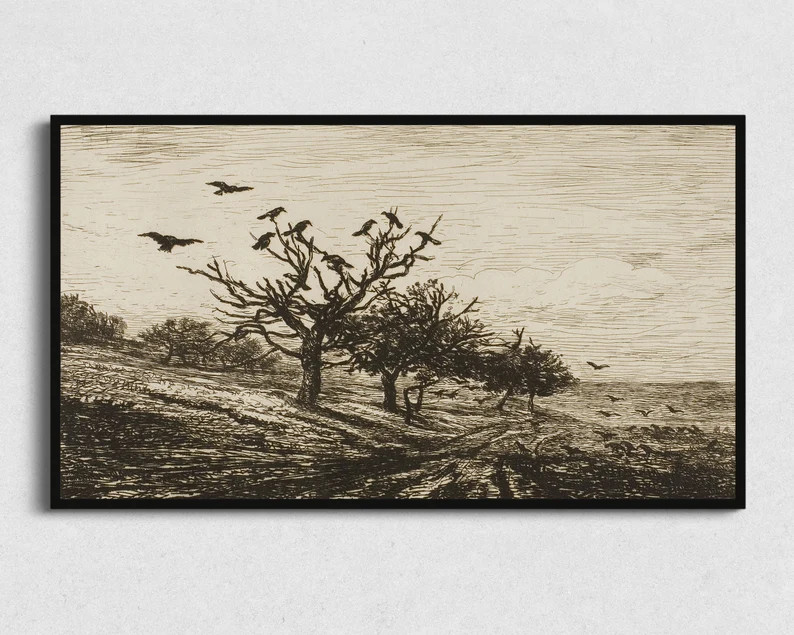 Halloween Samsung Frame TV Art  Crows in the Trees  Digital - Etsy | Etsy (US)