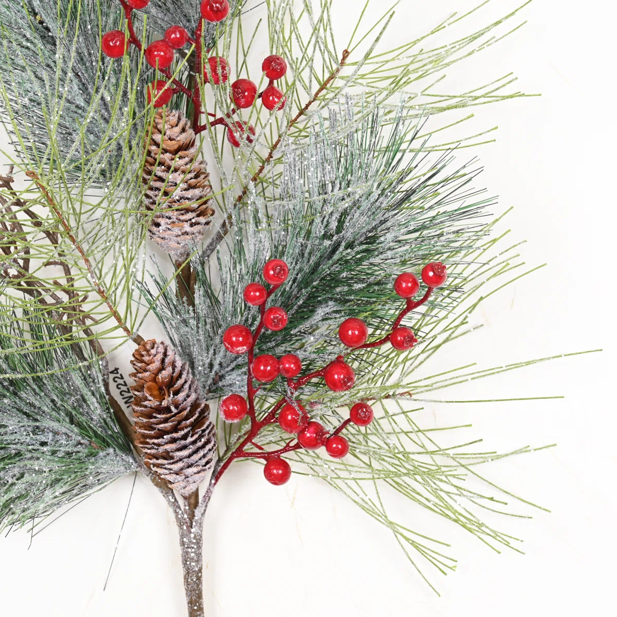 24" Artificial Farmhouse Winter Grass Branches Floral Arrangement For Vase Filler, Long Stem Berr... | Wayfair North America