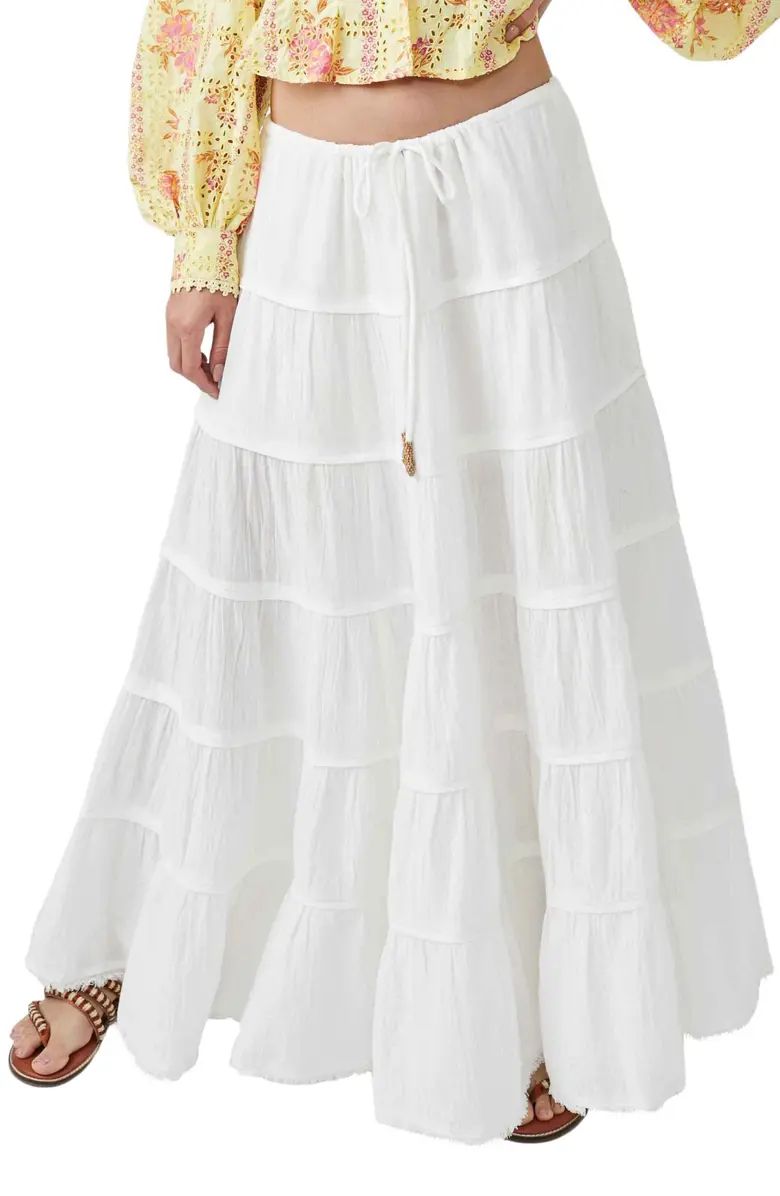 free-est Simply Smitten Tiered Cotton Maxi Skirt | Nordstrom