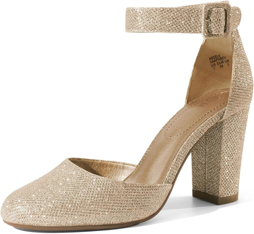 DREAM PAIRS Women's High Heel Chunky Pumps Shoes | Amazon (US)
