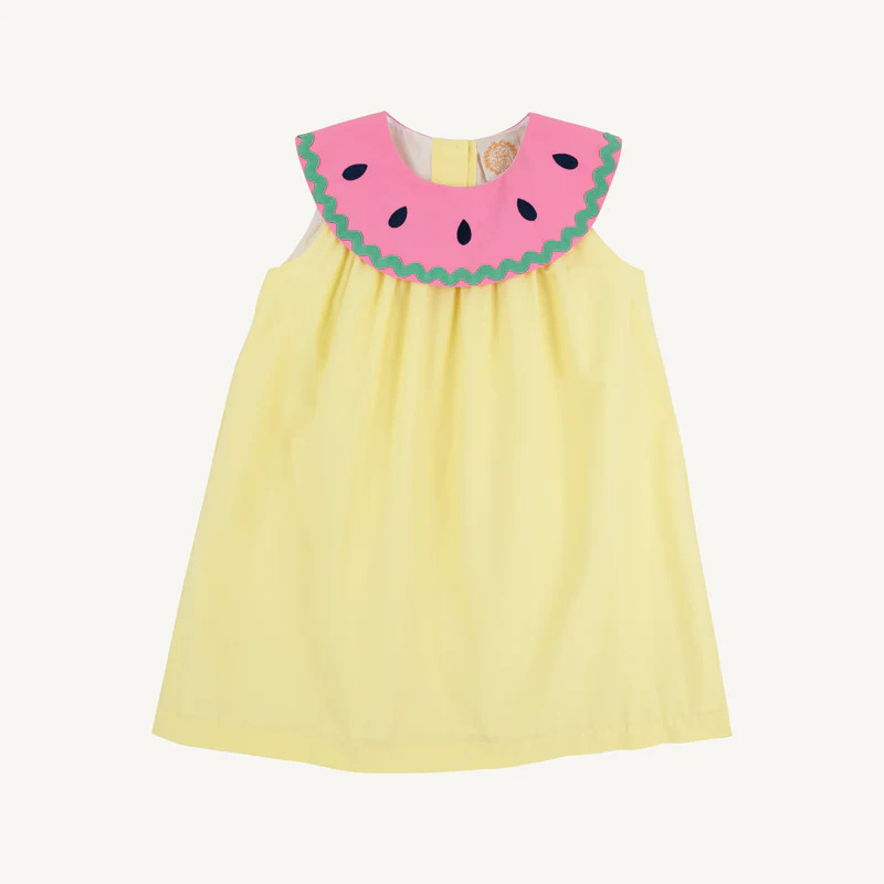 Sleeveless Tabitha's Teacher's Pet Dress - Lake Worth Yellow with Wate | The Beaufort Bonnet Company