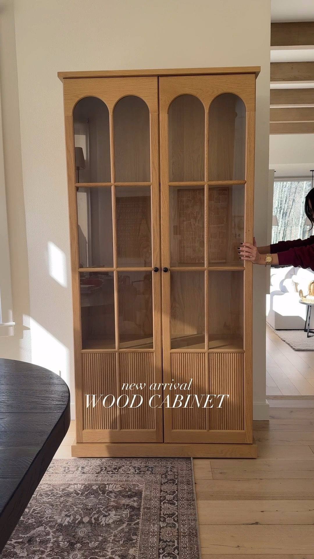 New home arrivals - WOOD CABINET!! I’ve been looking for a larger piece of furniture for my bowls/platers/cake stands, wine glasses AND tall enough to fit my giant blender… I found her👏🏻👏🏻 Such an efficient use of space and it looks great! 👌🏻 Styled it with a few cookbooks and faux flowers to make it extra cuuuuute🙋🏻‍♀️ Sharing more details on stories!

#LTKHome