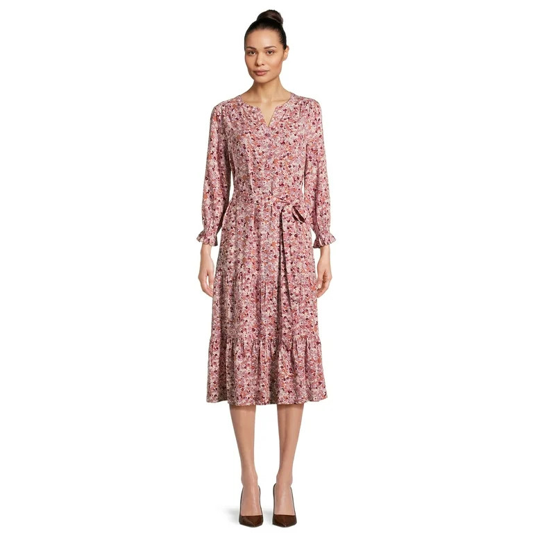 beachlunchlounge Women's Long Sleeve Tiered Maxi Dress | Walmart (US)