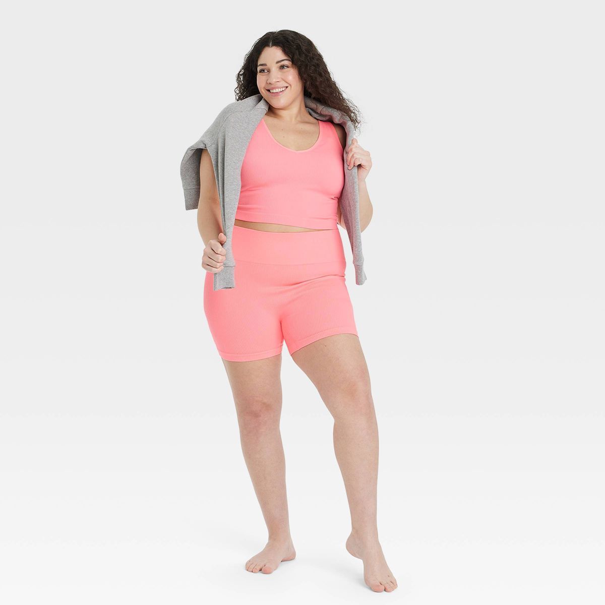 Women's Seamless Ribbed Bike Shorts - Colsie™ Pink XS | Target