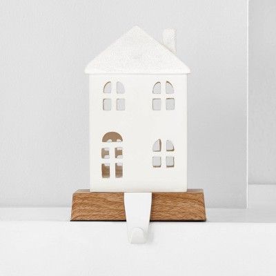 White & Brown House Christmas Stocking Holder - Wondershop™ | Target