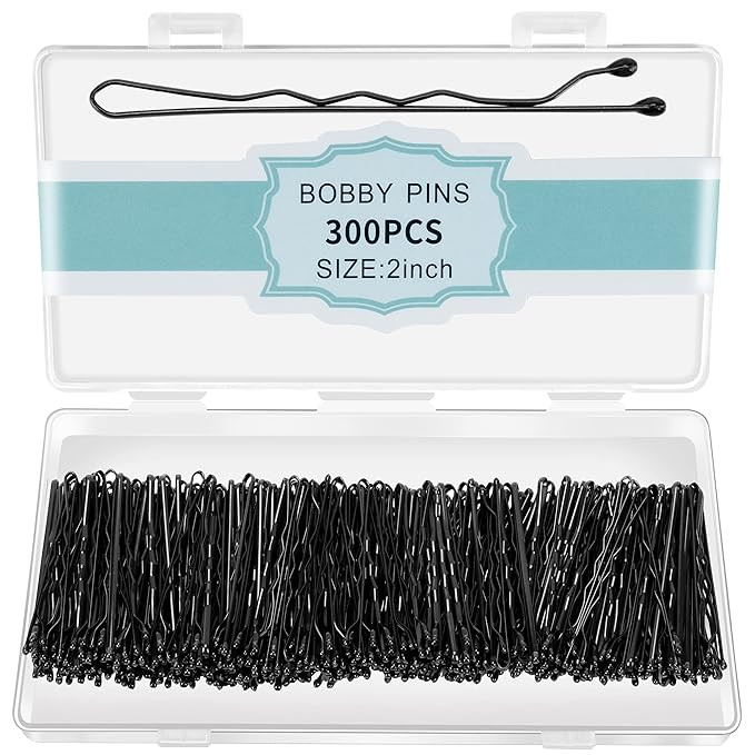 300 Pcs Bobby Pins Black, Black Hair Pins for Women Girls and Kids, Invisible Wave Hair clips Bul... | Amazon (US)