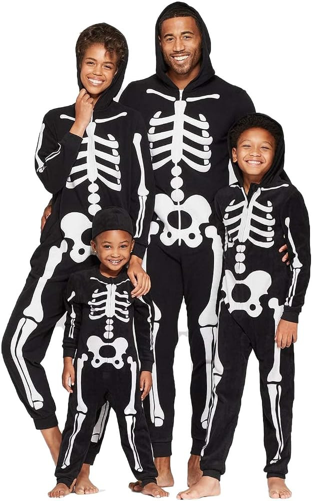 Jobakids Family Halloween Costumes Glow in Dark Skeleton Jumpsuit Hoodies Onsies Holiday Outfits | Amazon (US)