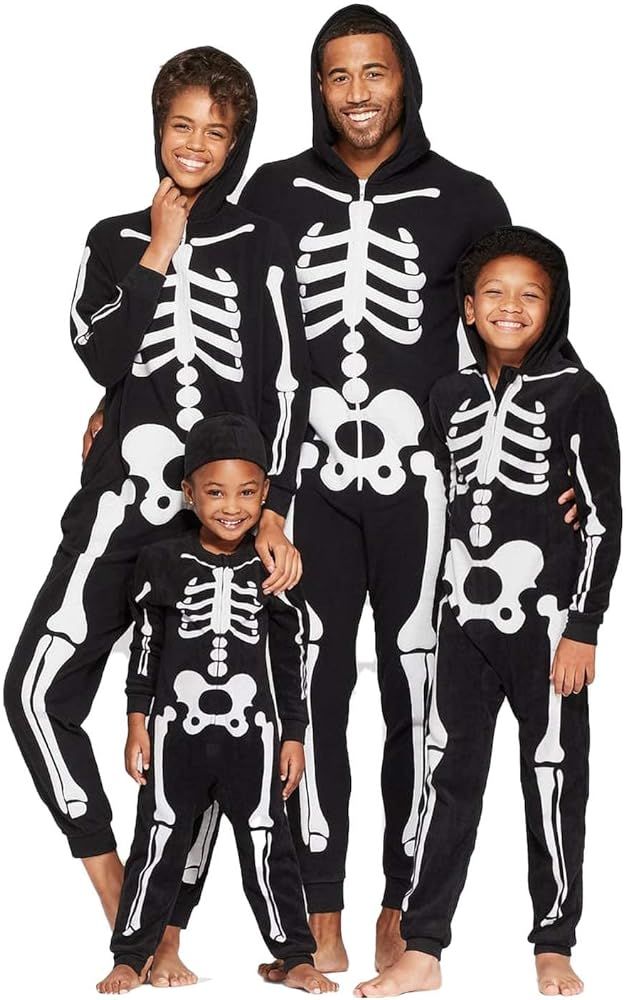 Jobakids Family Halloween Costumes Glow in Dark Skeleton Jumpsuit Hoodies Onsies Holiday Outfits | Amazon (US)