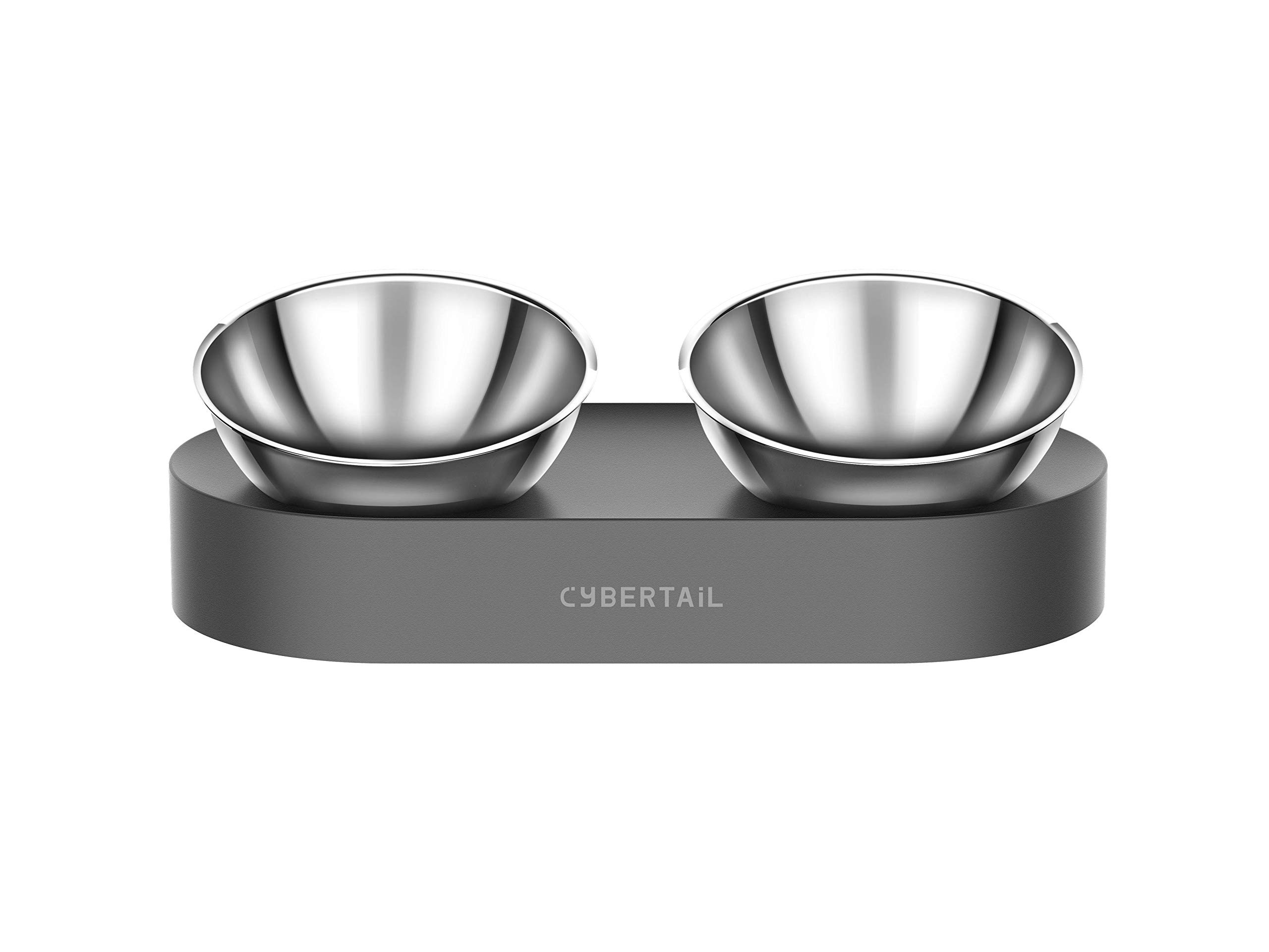PETKIT CYBERTAIL Elevated Dog Cat Stainless Steel Bowls, 15° Tilted Raised Cat Food and Water Bowls, | Amazon (US)