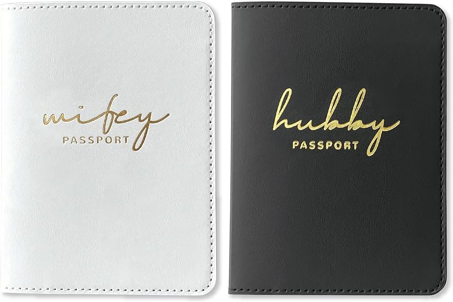 Hubby and Wifey Passport Wallet, Wedding Gifts for Couples 2025, Passport Holder for Travel, Brid... | Amazon (US)