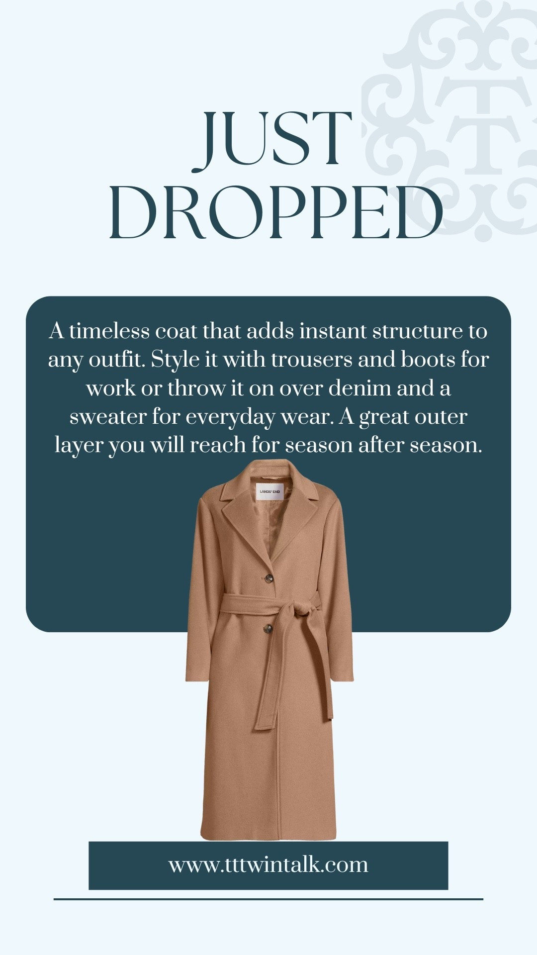 A timeless coat that adds instant structure to any outfit. Style it with trousers and boots for work or throw it on over denim and a sweater for everyday wear. A great outer layer you will reach for season after season.

#LTKMidsize #LTKSeasonal #LTKOver40