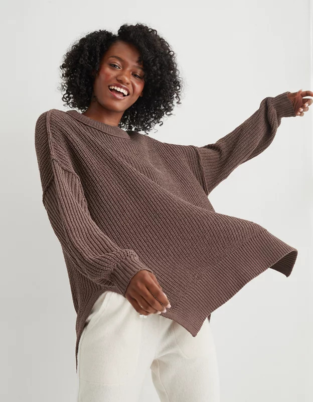 Aerie Chenille Oversized Sweater | American Eagle Outfitters (US & CA)