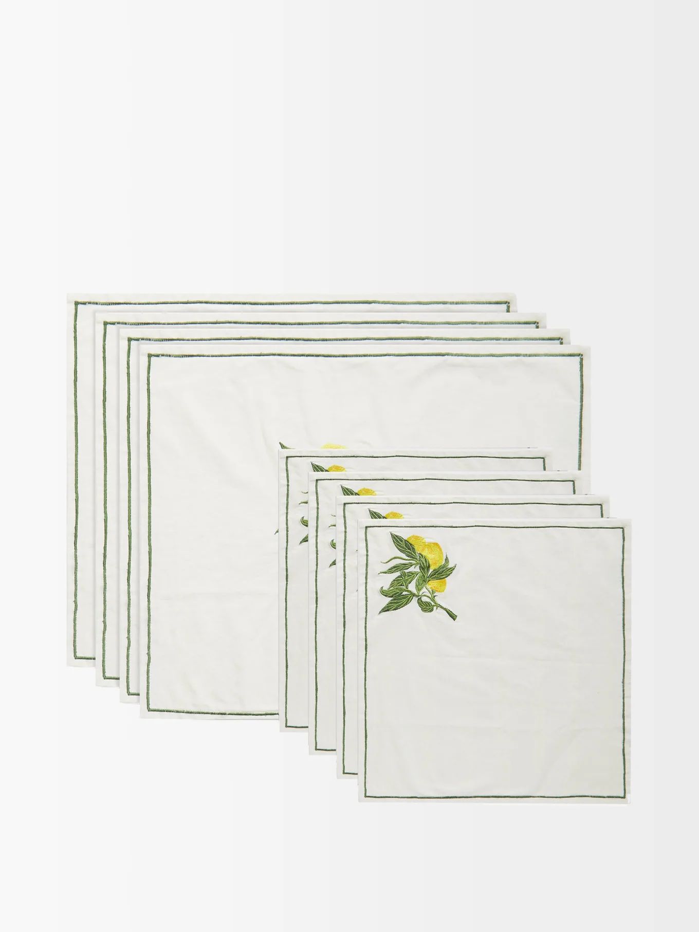 Set of four lemon-embroidered napkins & placemats | Les Ottomans | Matches (US)