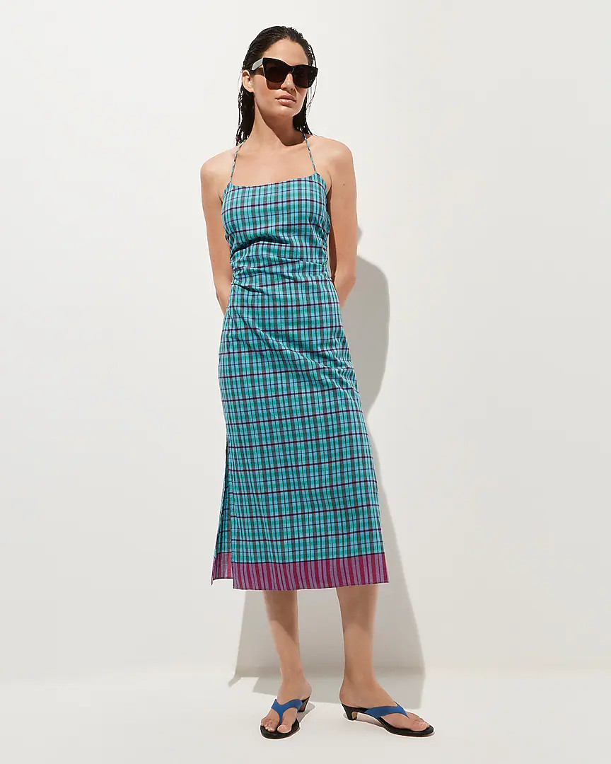 Open-back beach dress in Indian madras cotton | J. Crew US