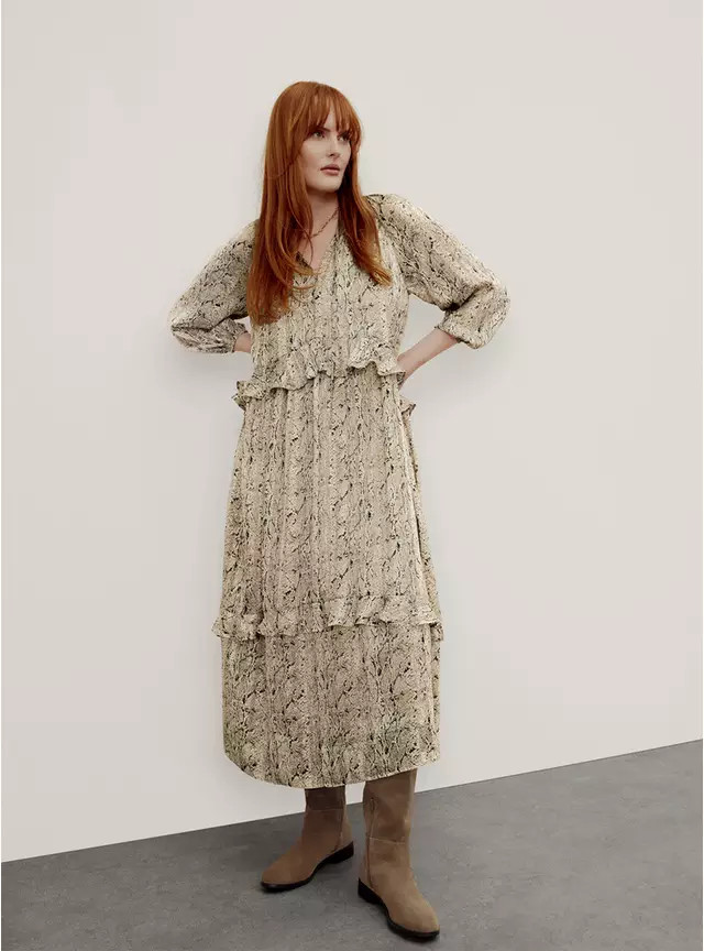 Snake Printed Boho Midaxi Dress 8 | Tu Clothing
