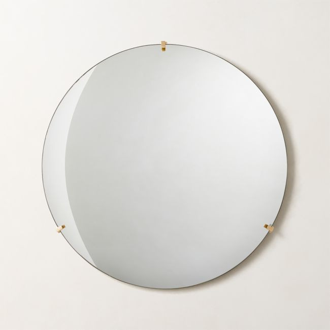 Vidro Convex Brass Round Wall Mirror 32 | CB2