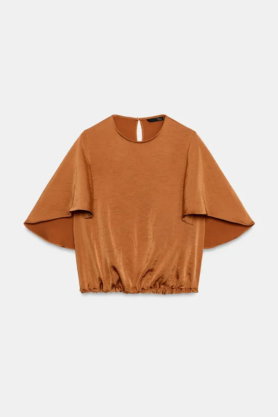 FLIESSENDE BLUSE MIT VOLANT\u00c4RMELN | Zara DE