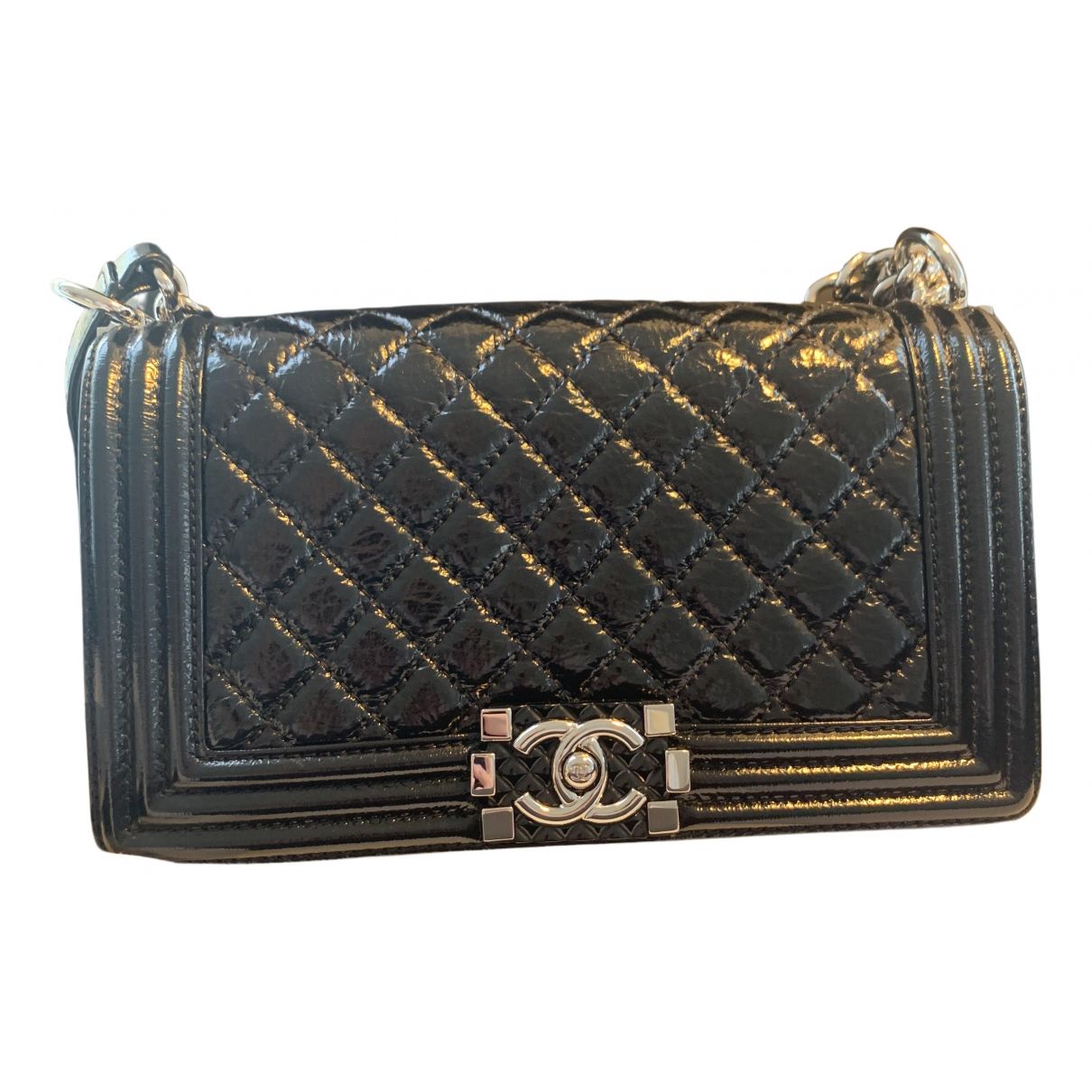 Chanel Boy Black Patent leather Handbags | Vestiaire Collective (Global)